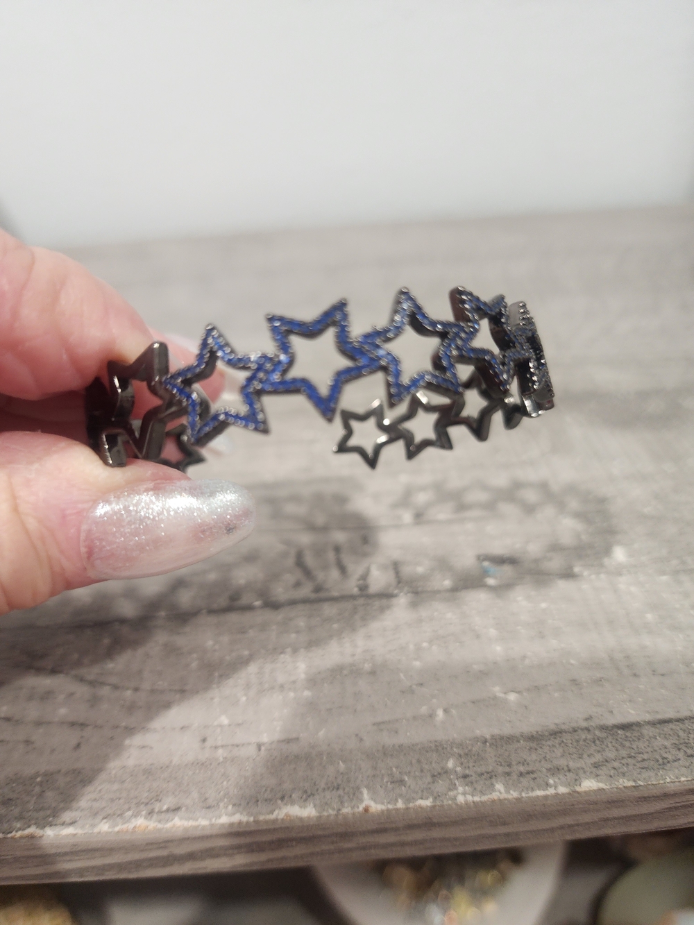 Gunmetal with Navy Pave Bracelet - Alexa Rae